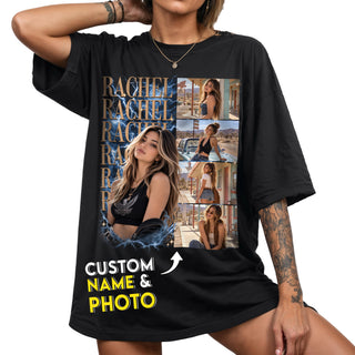 Personalized Vintage Lightning Custom Photo Graphic Tee Shirt Retro Cotton Apparel