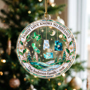 Personalized Family Love Knows No Distance Acrylic Ornament Custom Christmas State Gift