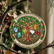 Custom Family Tree State Acrylic Ornament Long Distance Christmas Tree Keepsake Gift