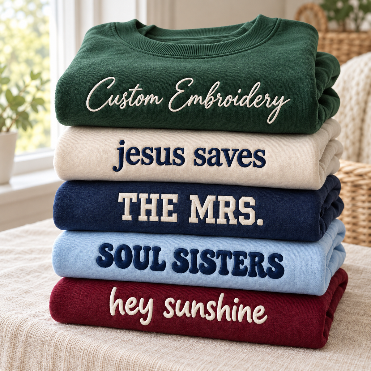 Custom Embroidered Shirt Personalized Text Logo Lettering Chest Soft Cotton Tee Top