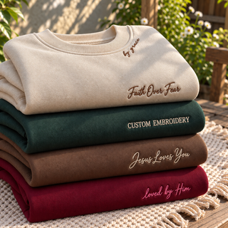 Custom Shirt Embroidered Quote Text Lettering Personal Sleeve Symbol Cotton Apparel