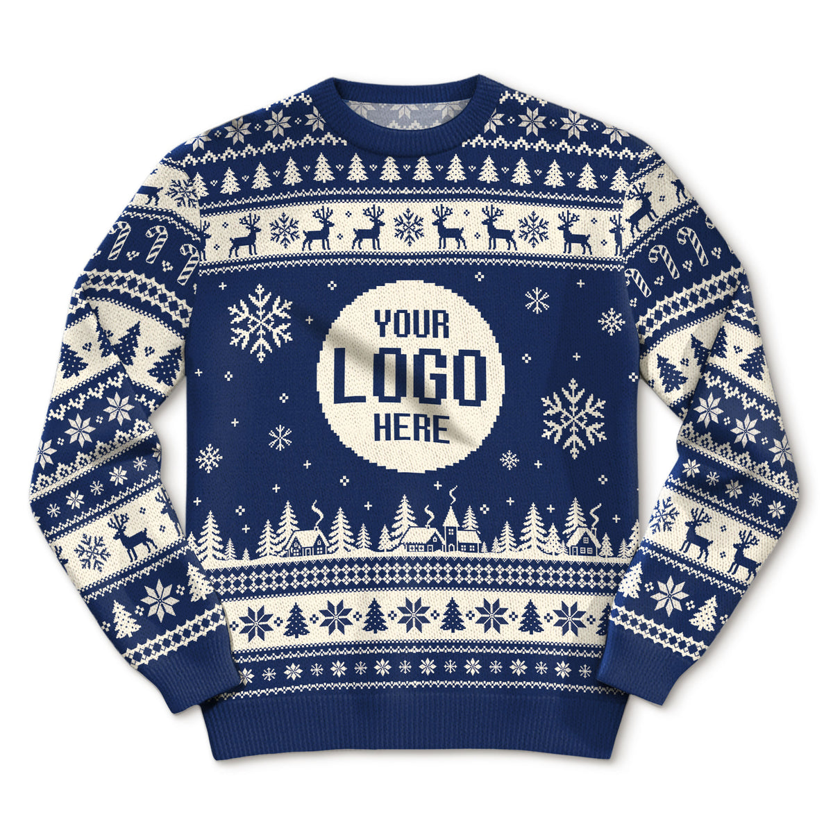 Custom Ugly Christmas Sweater with Logo Personalised Corporate Holiday Party Sweatshirt