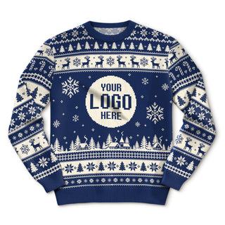 Custom Ugly Christmas Sweater with Logo Personalised Corporate Holiday Party Sweatshirt