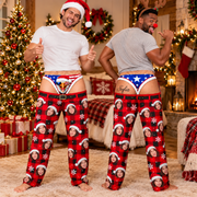 Custom Face Christmas Pajama Pants American Eagle Thong Underwear Novelty Bottoms